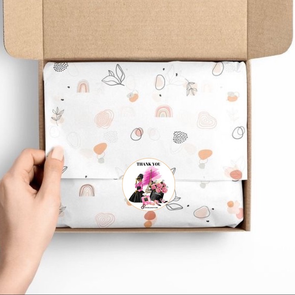 Thank you Packaging Round Stickers Label - Picture 1 of 15